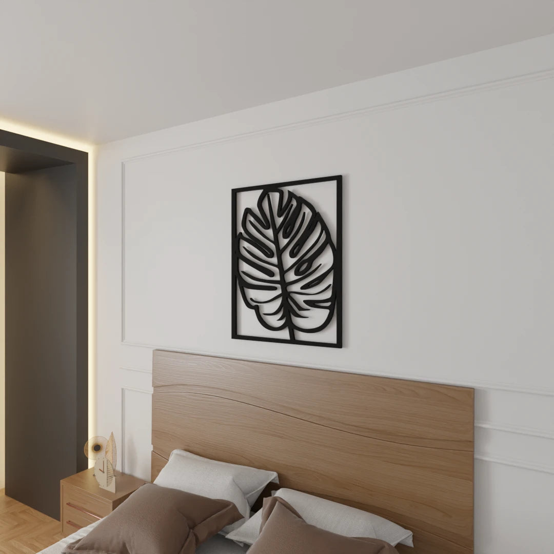 Metafurn Leaf Outline decorative wood wall art for contemporary spaces