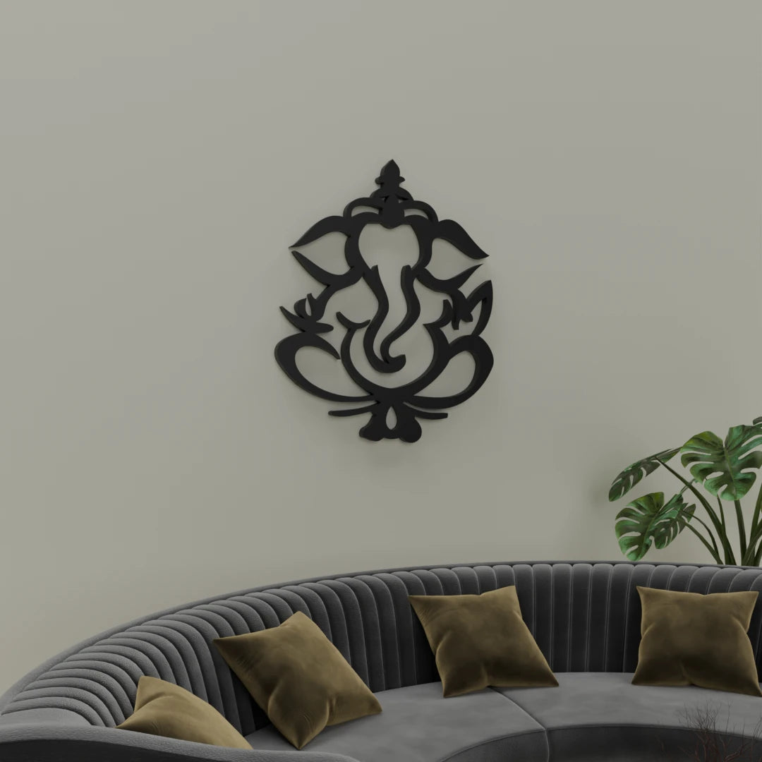 Metafurn Ganesha Decorative Wood Wall Art Symbolizing Wisdom And Success