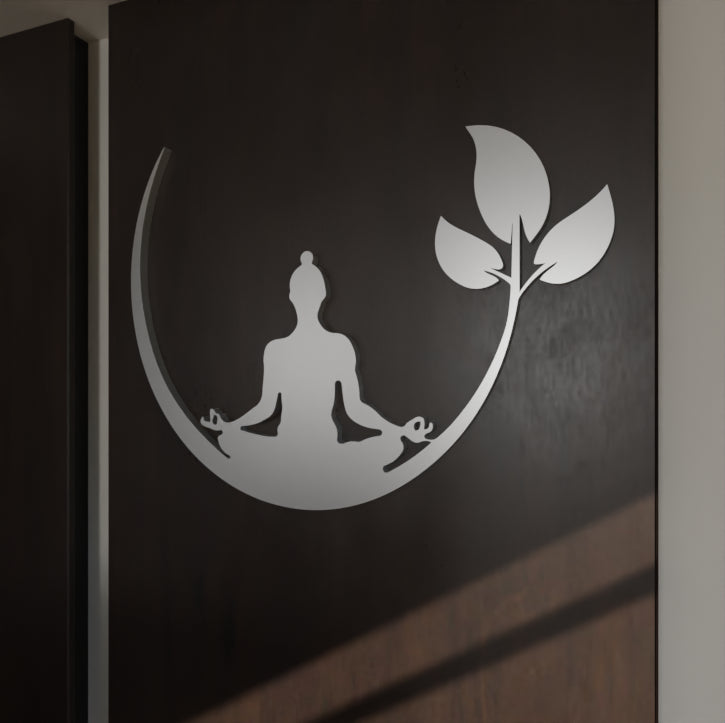 Metafurn Yoga Stunning Decorative Wood Wall Art For Wellness Centers
