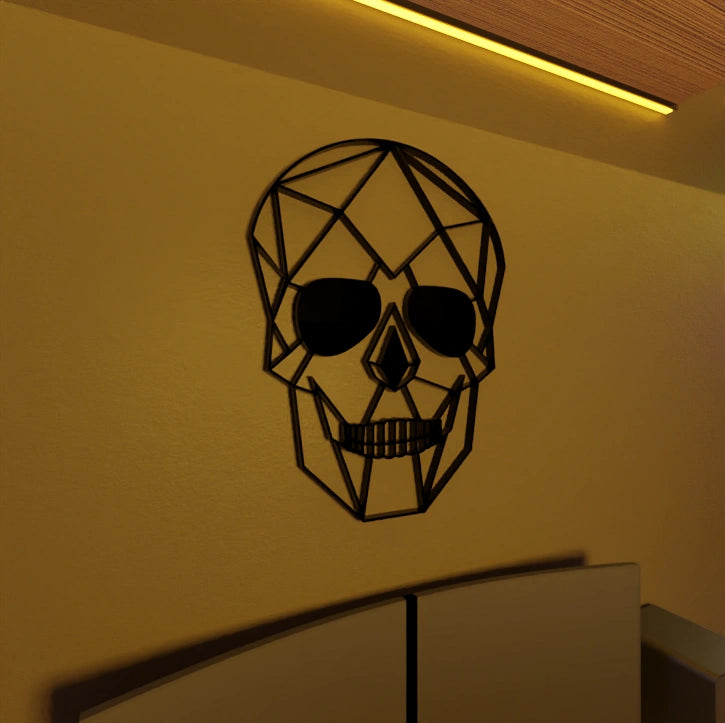 Metafurn Skull decorative wood wall art for bold home decor