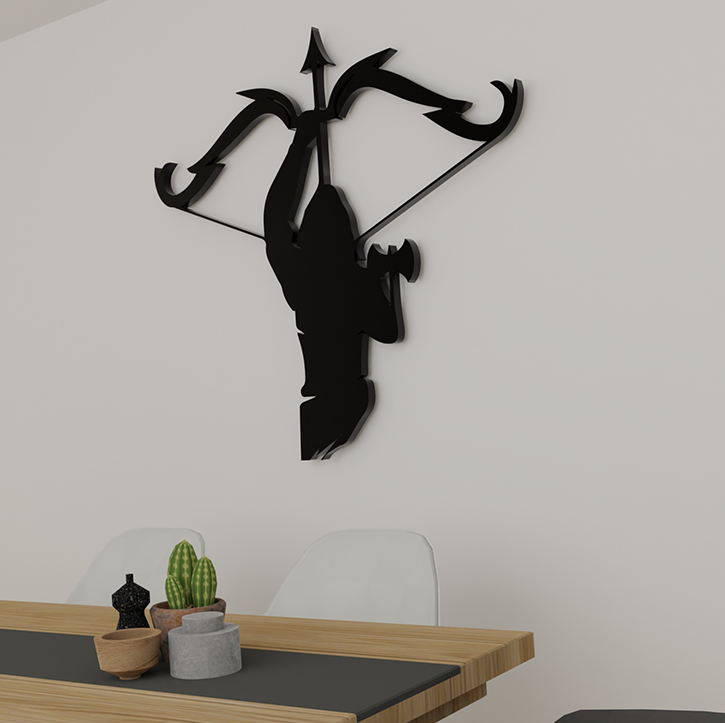 Metafurn Warrior Decorative Wood Wall Art With An Intricate Warrior Silhouette