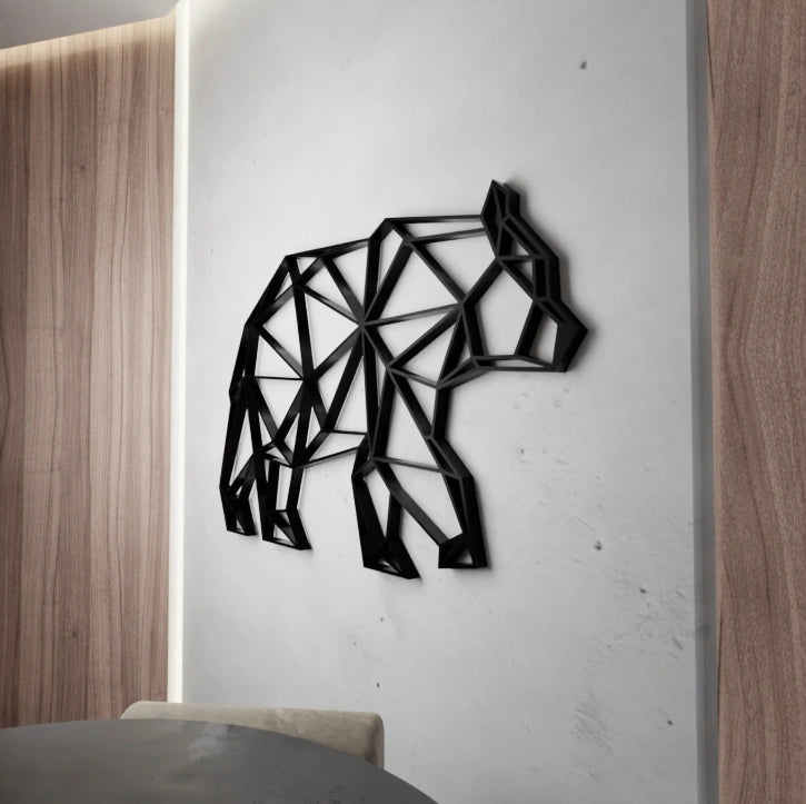 Contemporary Bear Line Art wall hanging for home