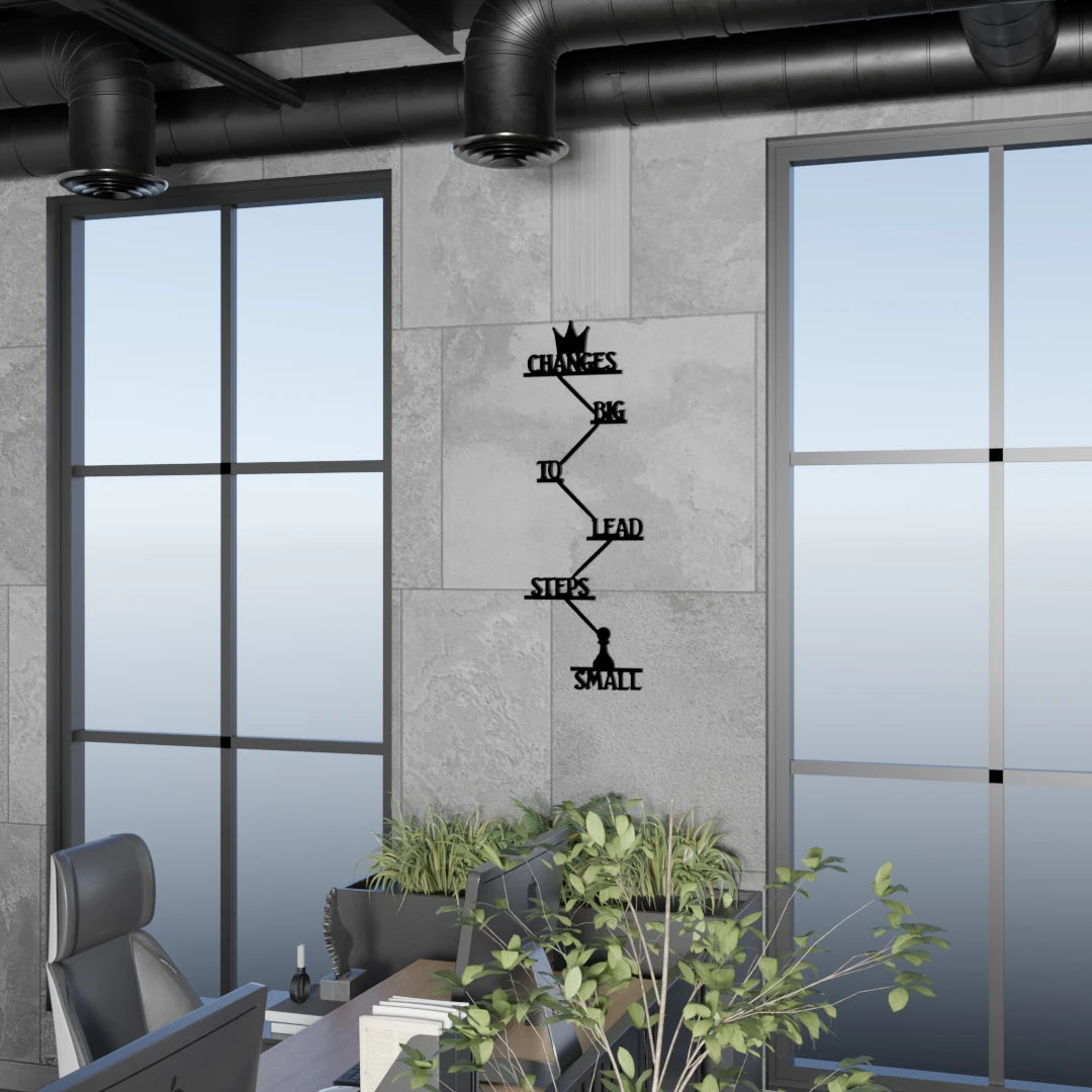 Metafurn Small Steps Big Changes decorative wood wall art for offices