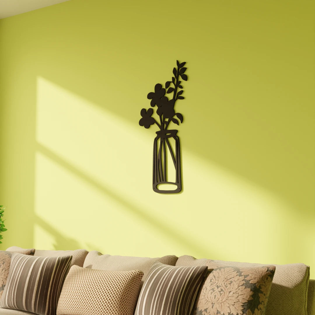 Metafurn Leaf Jar decorative wood wall art for living room décor