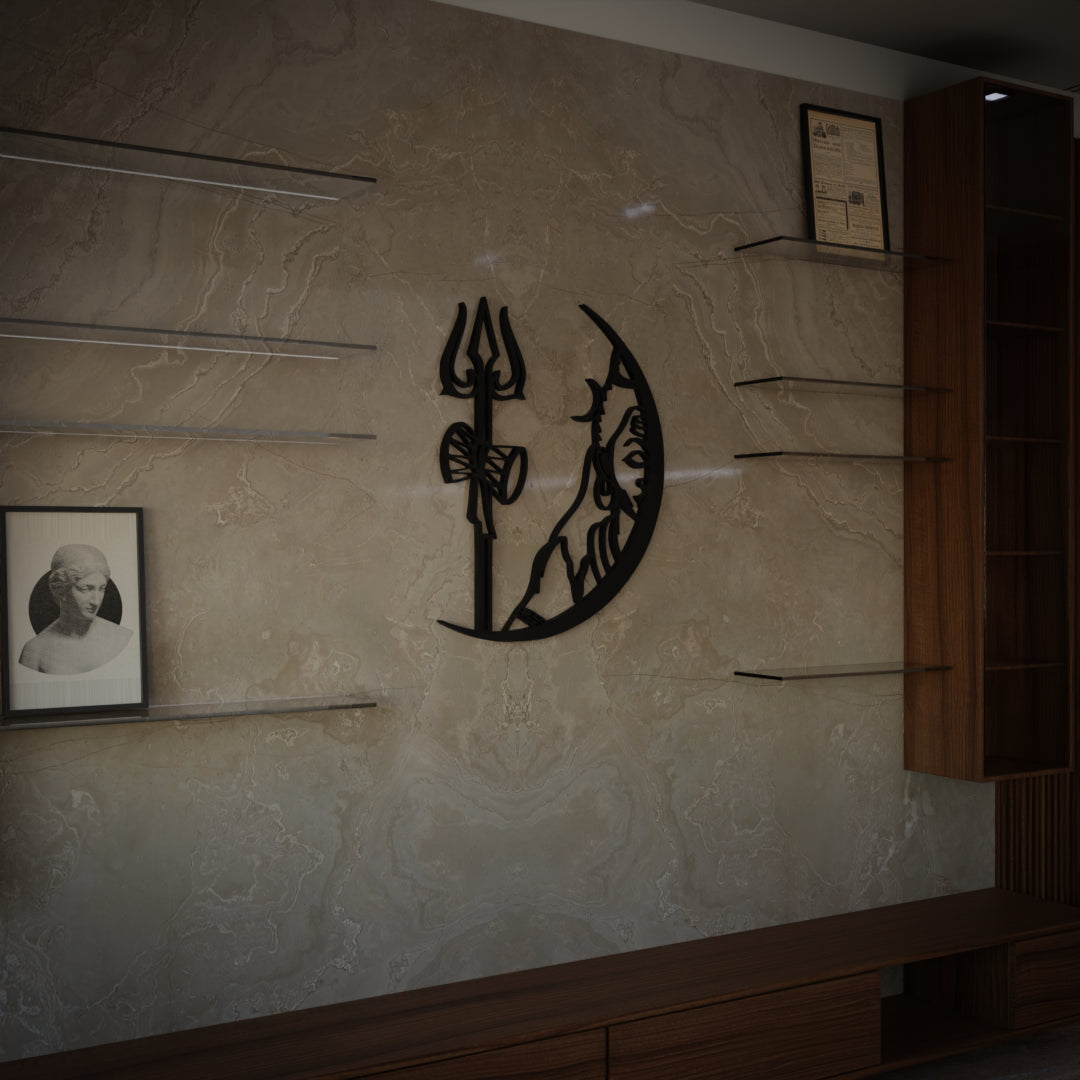 Metafurn Shiva Decorative Wood Wall Art For Home Temples