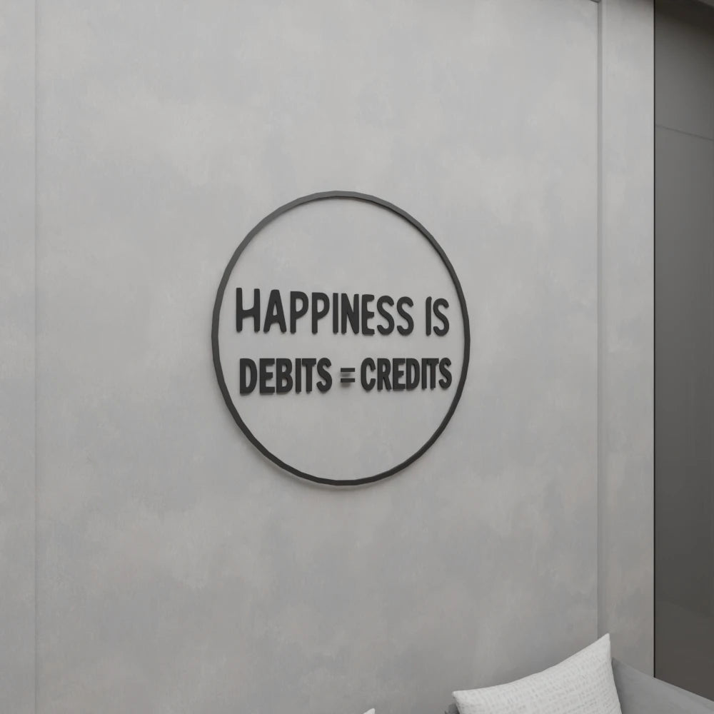 Happiness is Debits = Credits Wall Art
