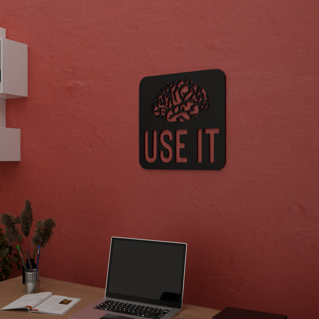 Decorative wood wall art for office and study spaces