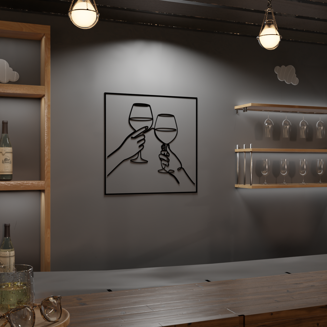 Cheers Bar Wall Art- 40x40 Inches