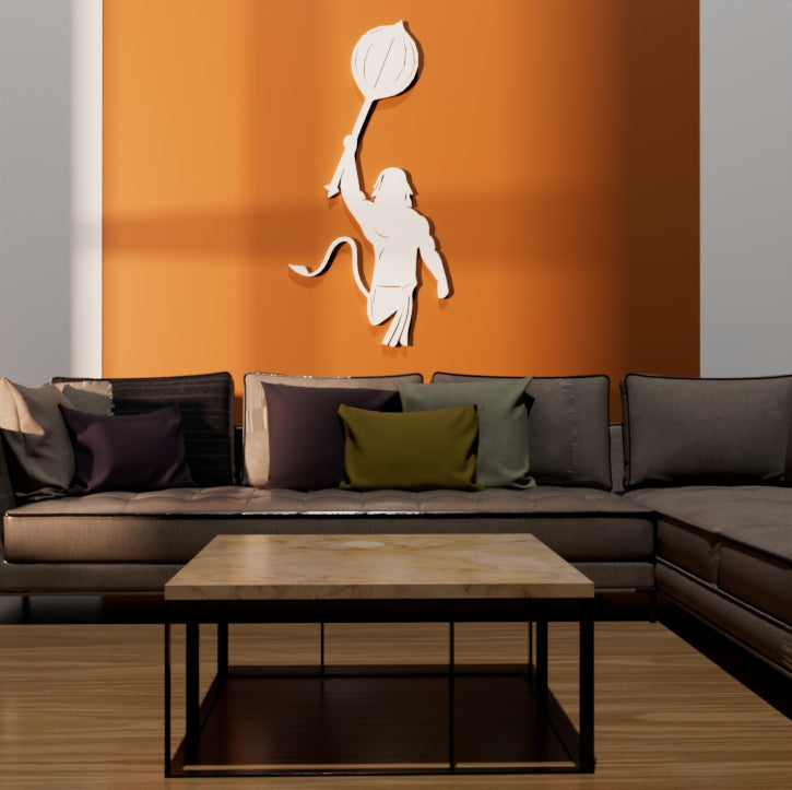 Metafurn Hanuman Mace Religious Wooden Wall Art For Peaceful Interiors.