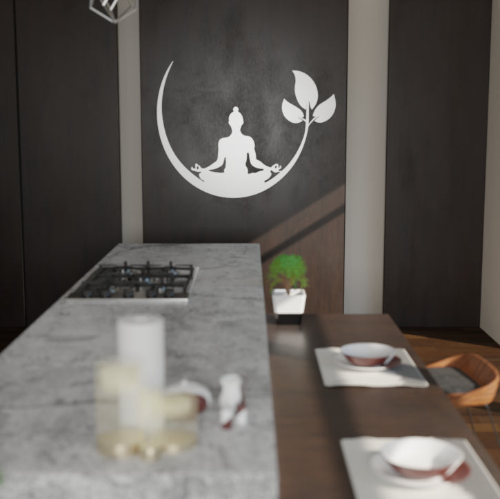 Metafurn Yoga Premium Wooden Wall Decor For Yoga Lovers