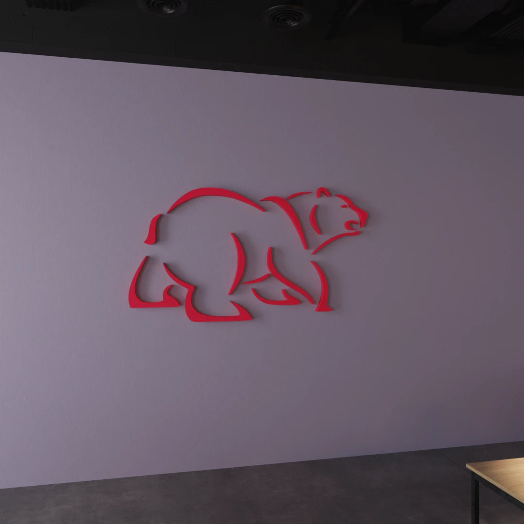 Stock Market Bear Wall Art-40x20 inches