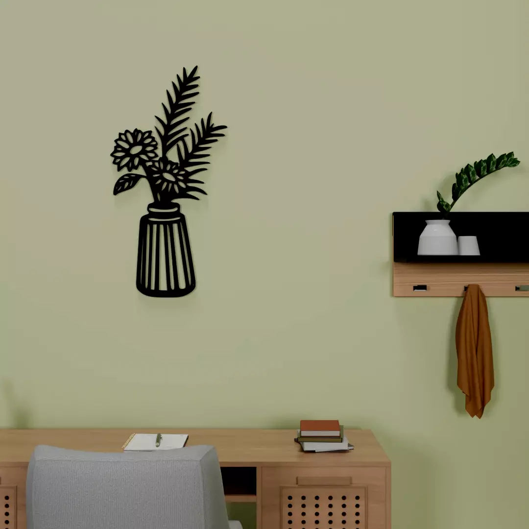 Metafurn Spring Flower Vase large wooden wall art for living rooms
