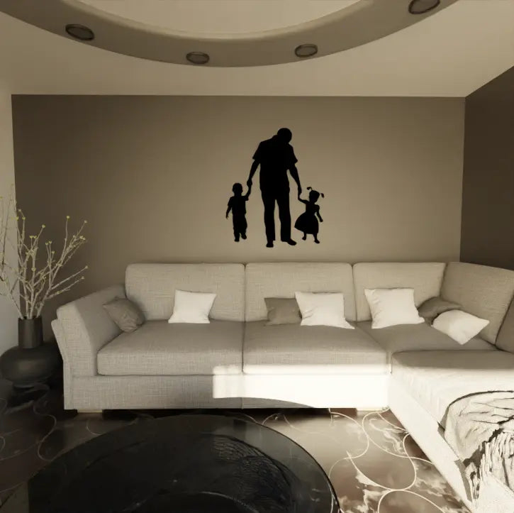 Modern Father, Son, and Daughter decor by Metafurn
