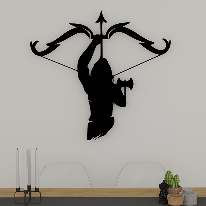 Metafurn Warrior Large Wooden Wall Art For Living Room And Study Rooms