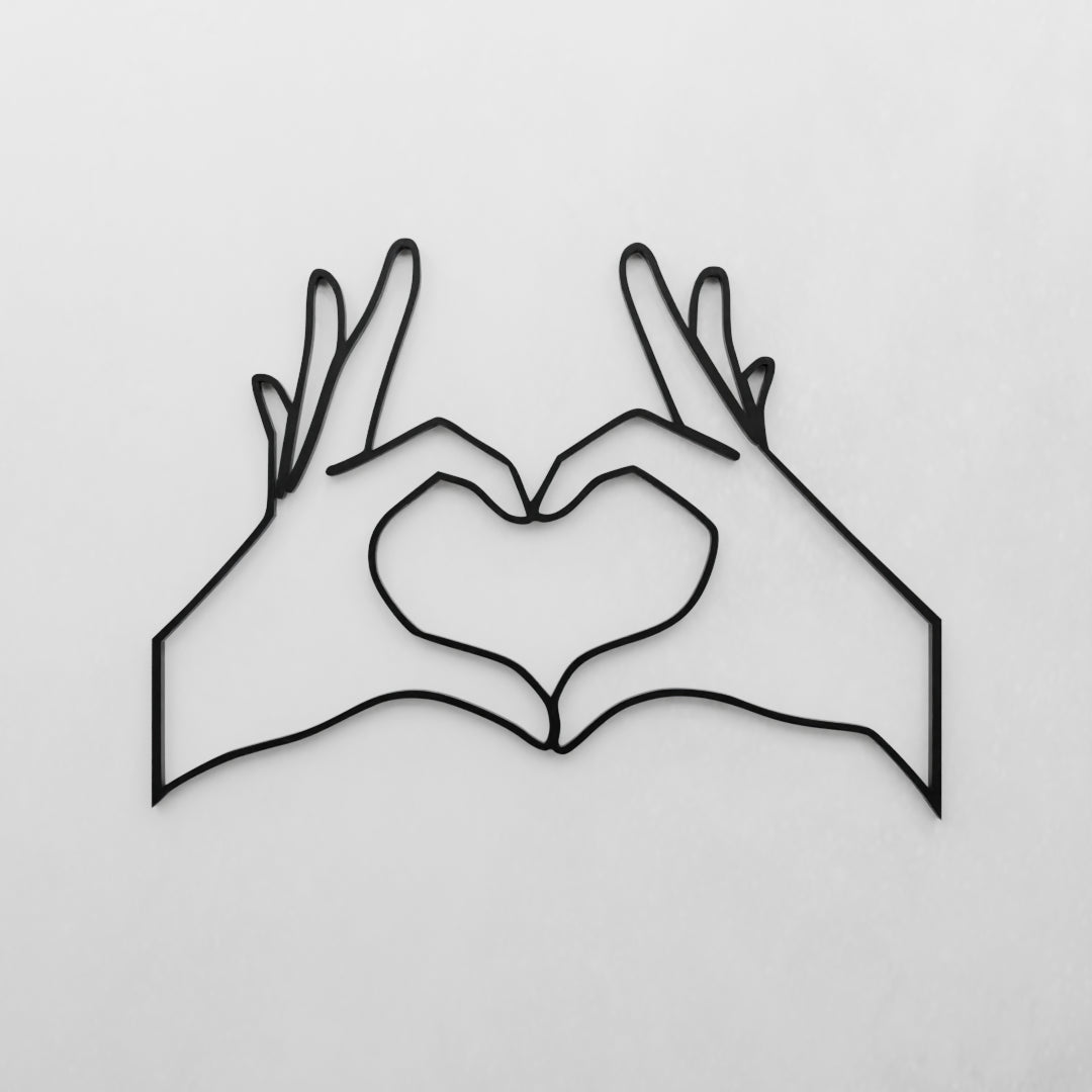 Elegant Hand Gesture Heart metal wall art – Buy now