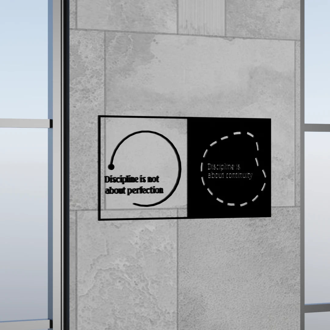 Premium motivational wall  decor with minimalist design – Discipline is Not Perfection by Metafurn