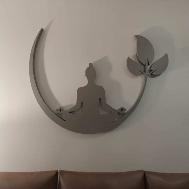 Metafurn Yoga Modern Wooden Wall Decor With Spiritual Essence