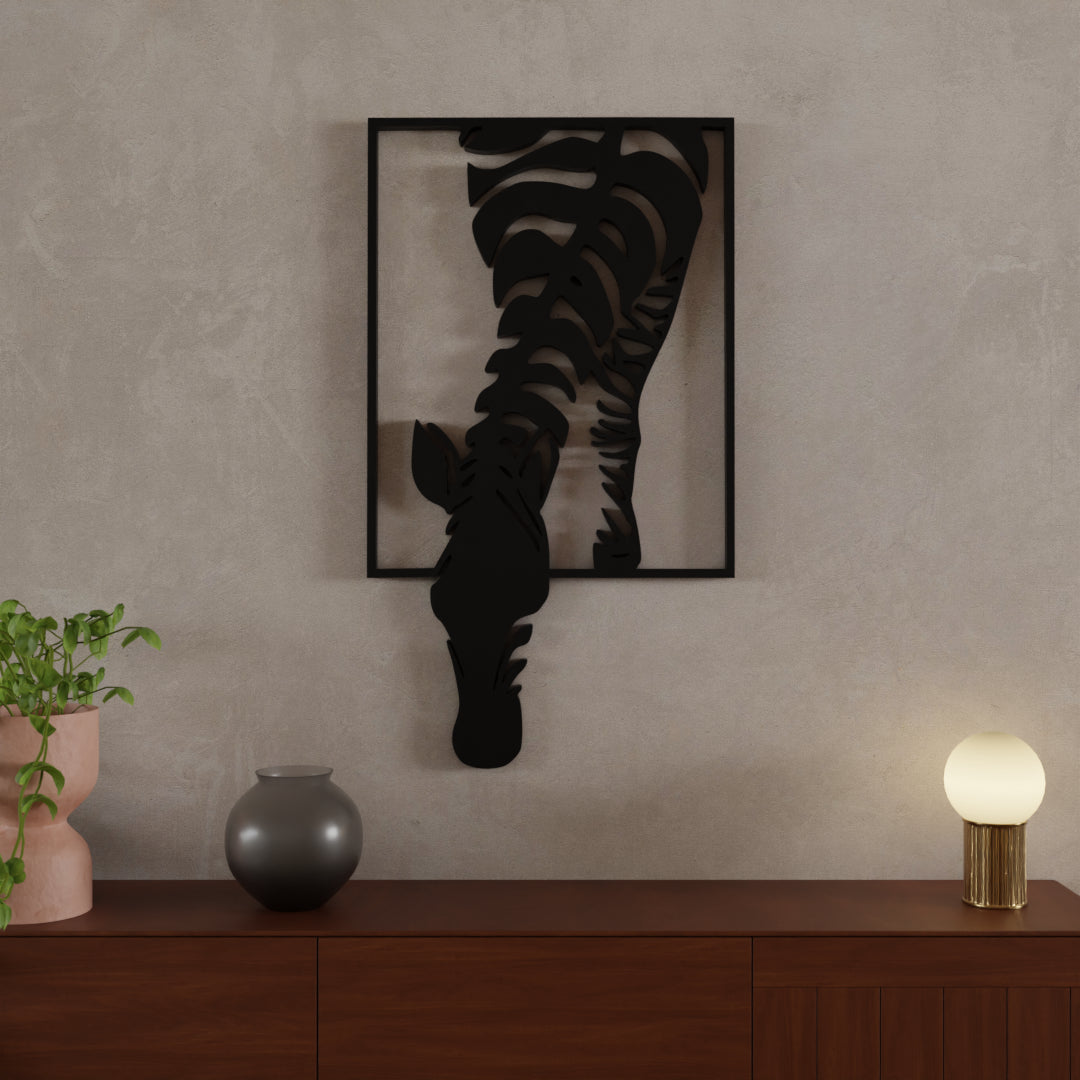 Metafurn Zebra large wooden wall art for living rooms