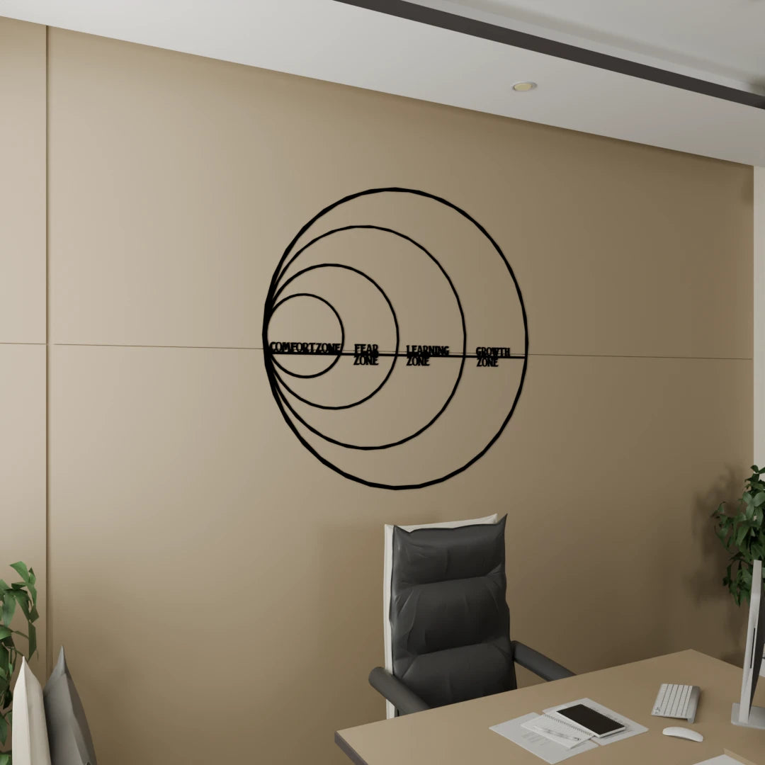 Modern office wall decor with Startup Zone message in premium wooden finish