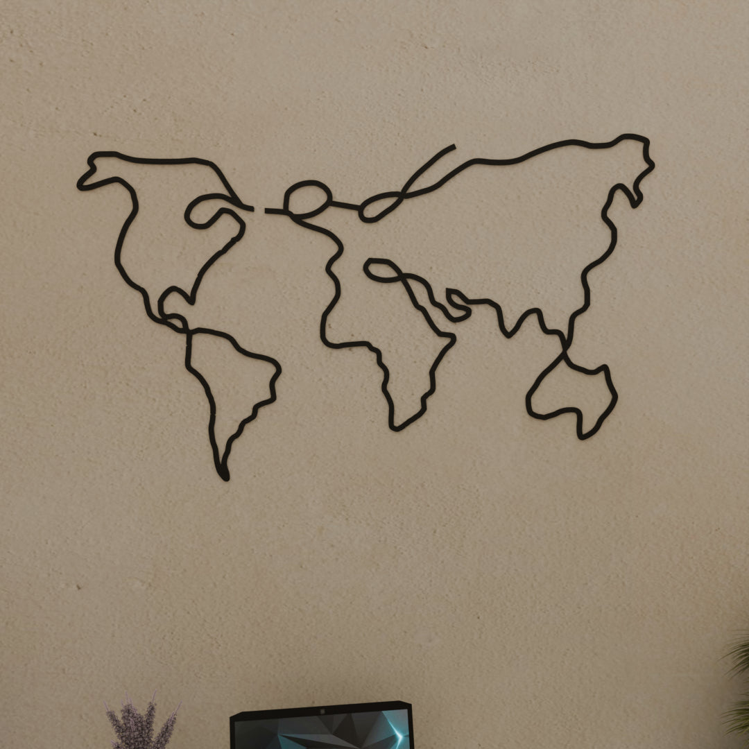 Large wooden wall art for living room, travel-inspired wall piece