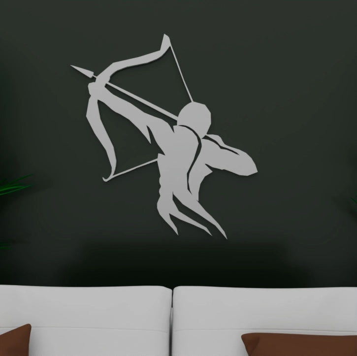 Metafurn Archer Artistic Wooden Wall Decor With Fine Laser-Cut Details