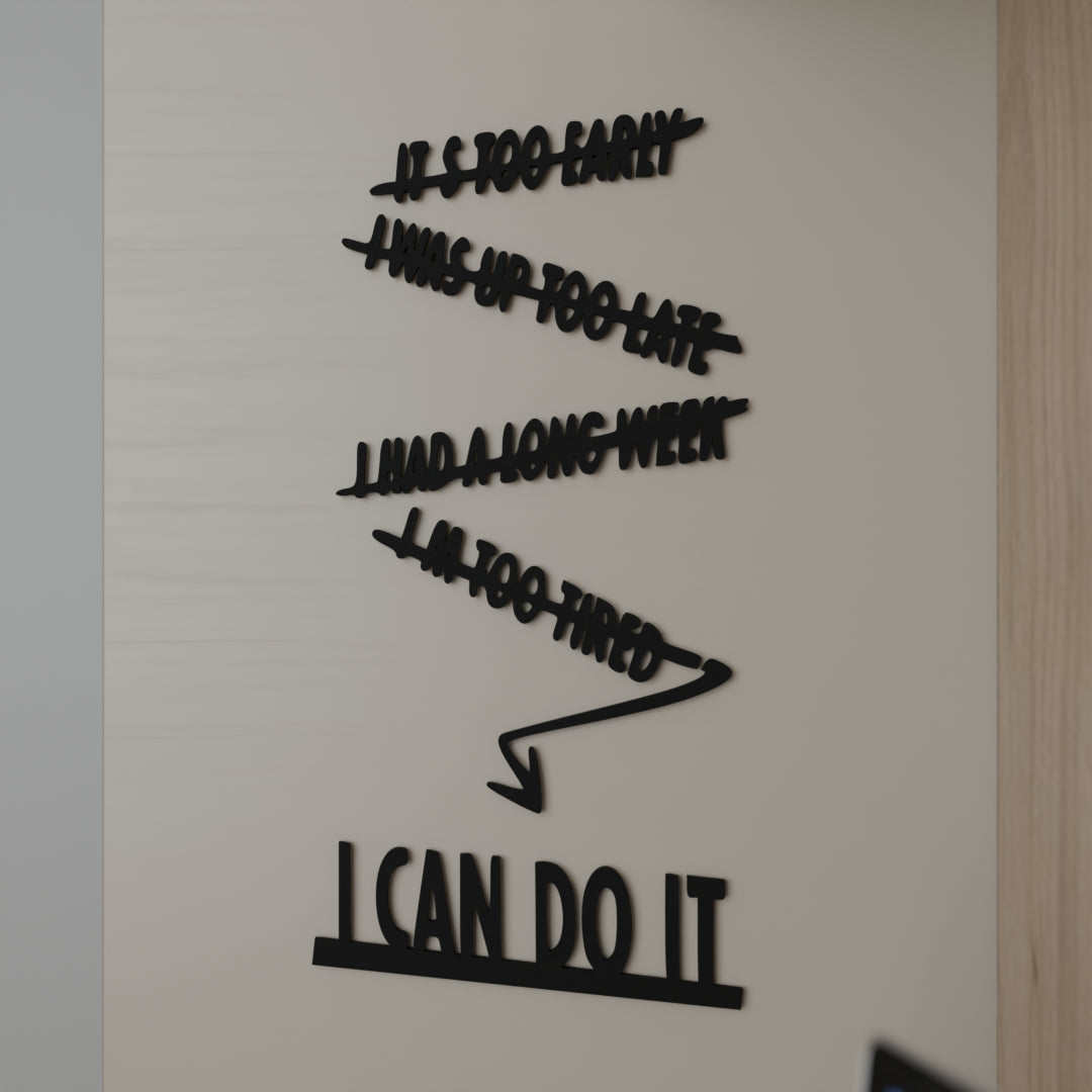 Large wooden wall art for living room, inspiring confidence