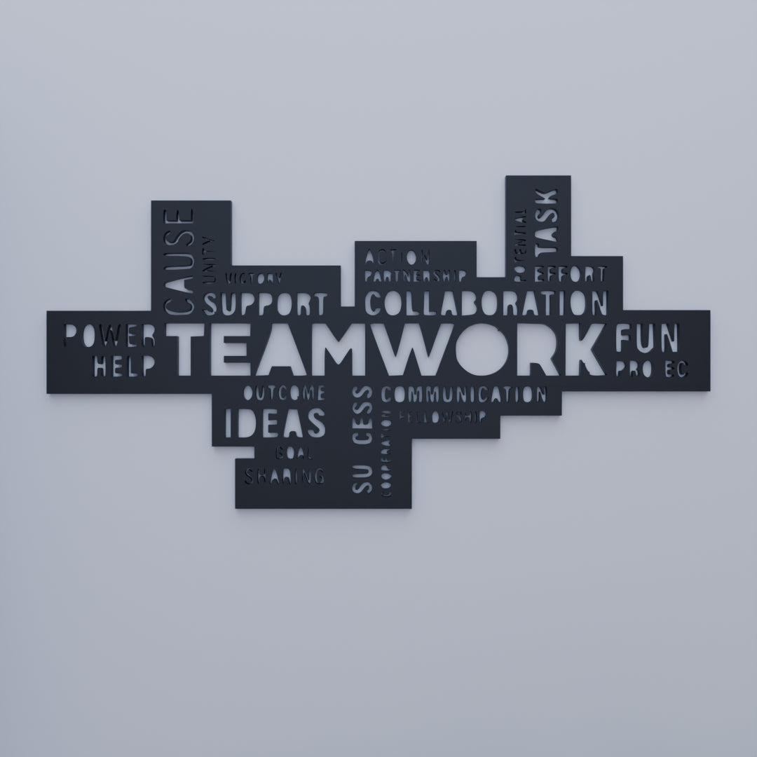 Metafurn Teamwork large wooden wall art for offices