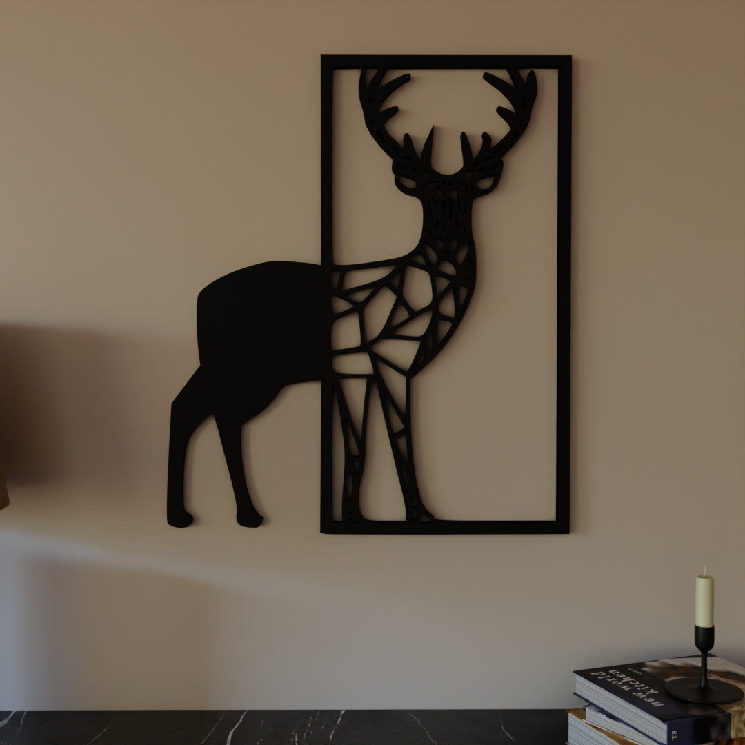 Contemporary Half Framed Deer decor by Metafurn