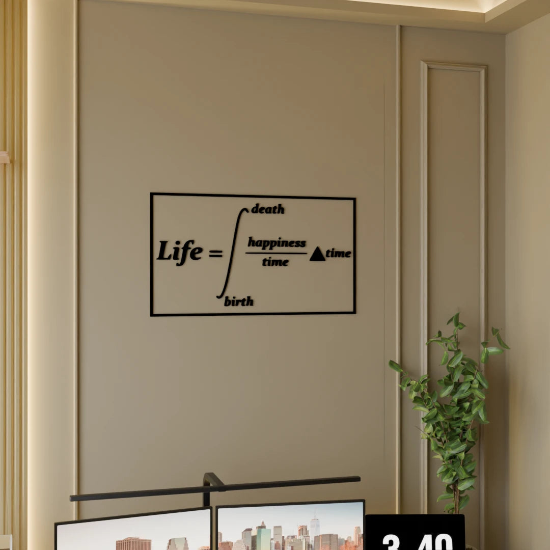 Inspirational wall art in premium wood for workspaces – Life Formula wooden deocor by Metafurn