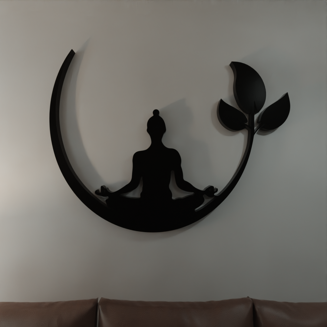 Metafurn Yoga Large Wooden Wall Art For Mindfulness And Balance
