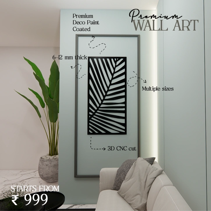 Metafurn Palm Leaf modern wooden wall art for nature-inspired decor