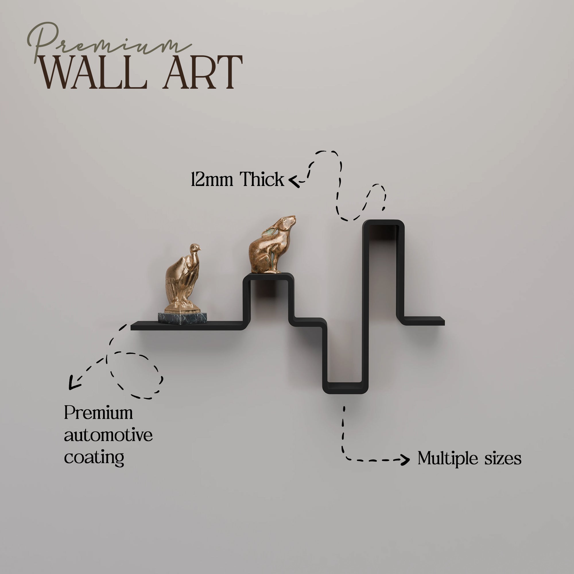Pulse Shape Hanging Wall Shelf
