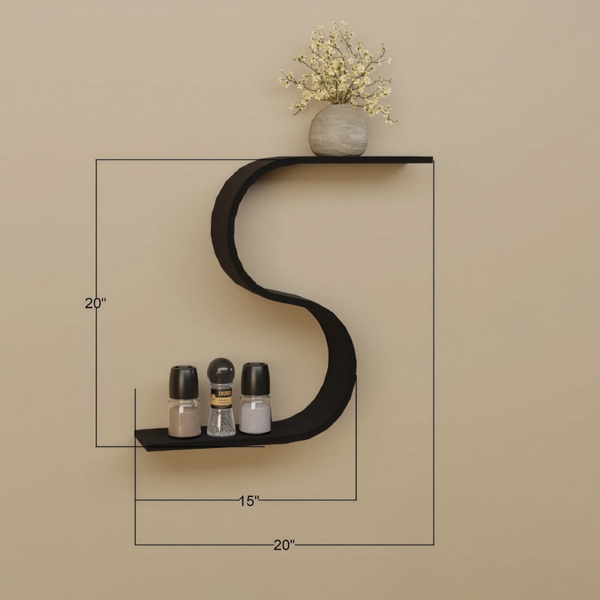 S Shape Wall Shelf