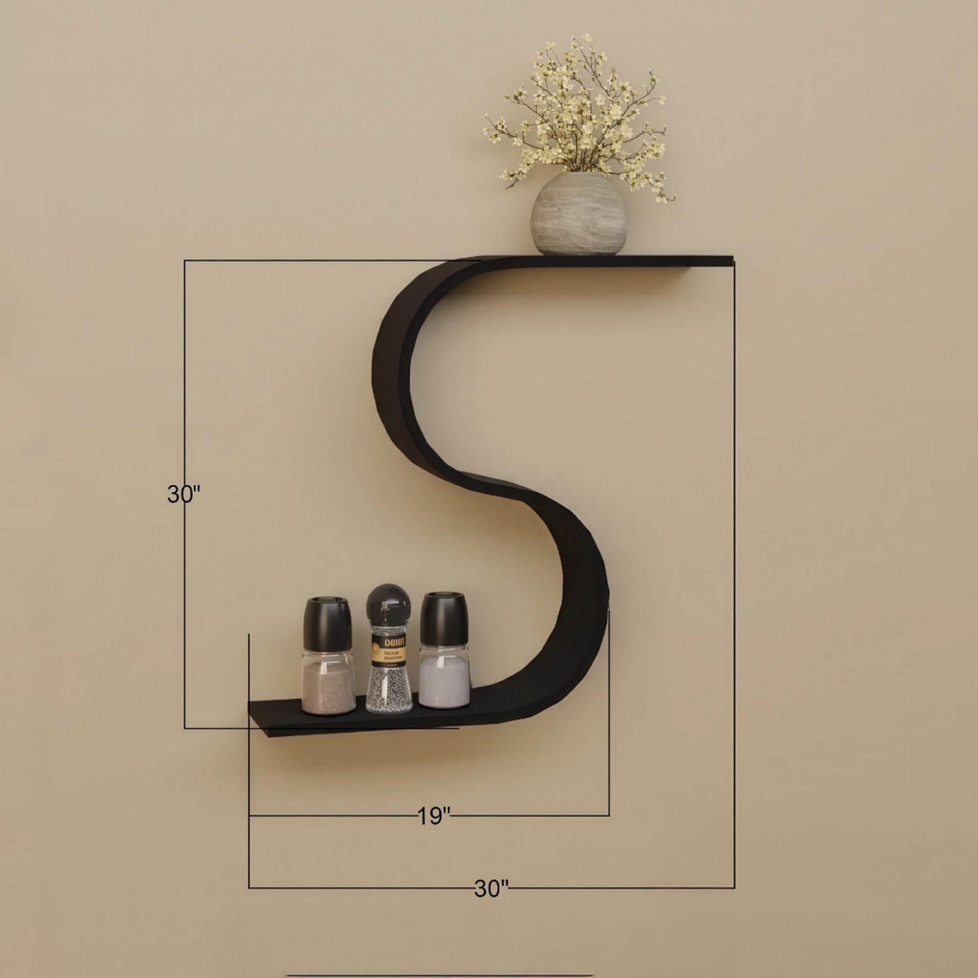 S Shape Wall Shelf