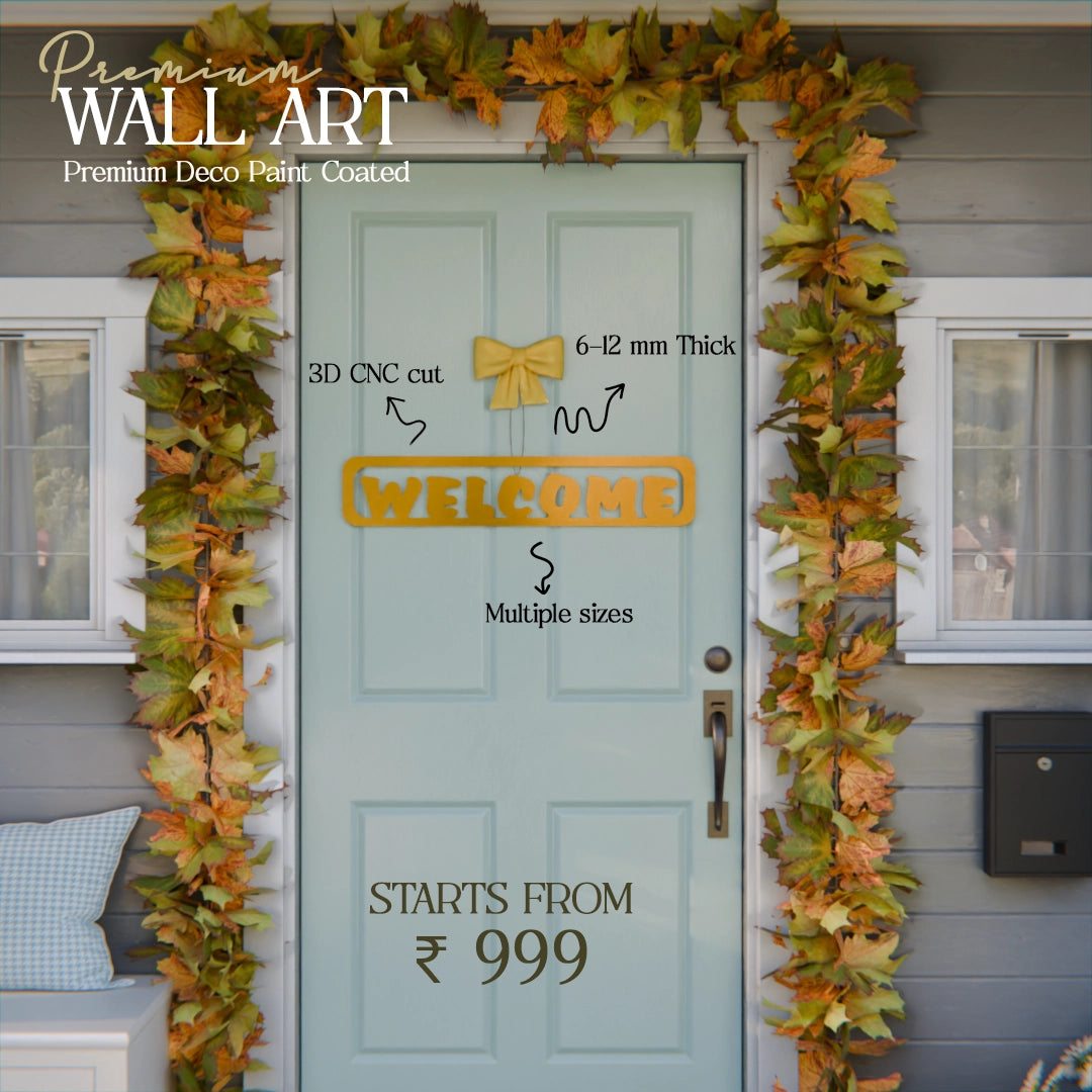 Contemporary Welcome metal artwork – Shop now