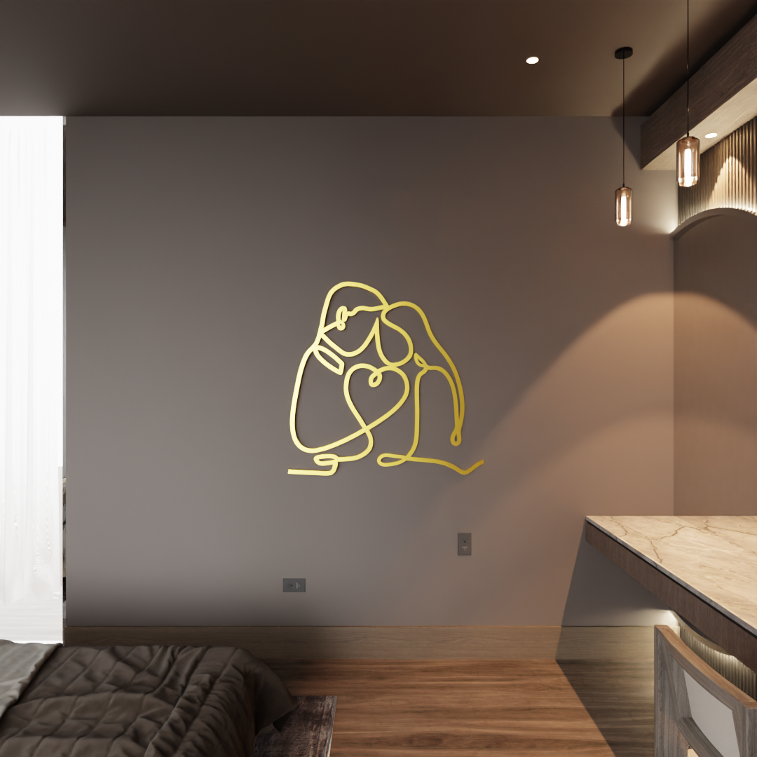 Contemporary You and Me metal artwork – Shop now