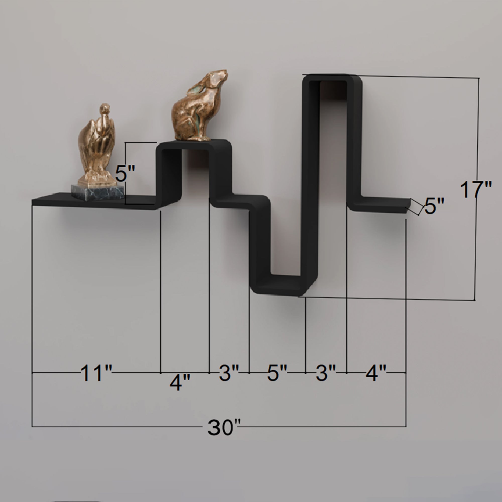 Pulse Shape Hanging Wall Shelf