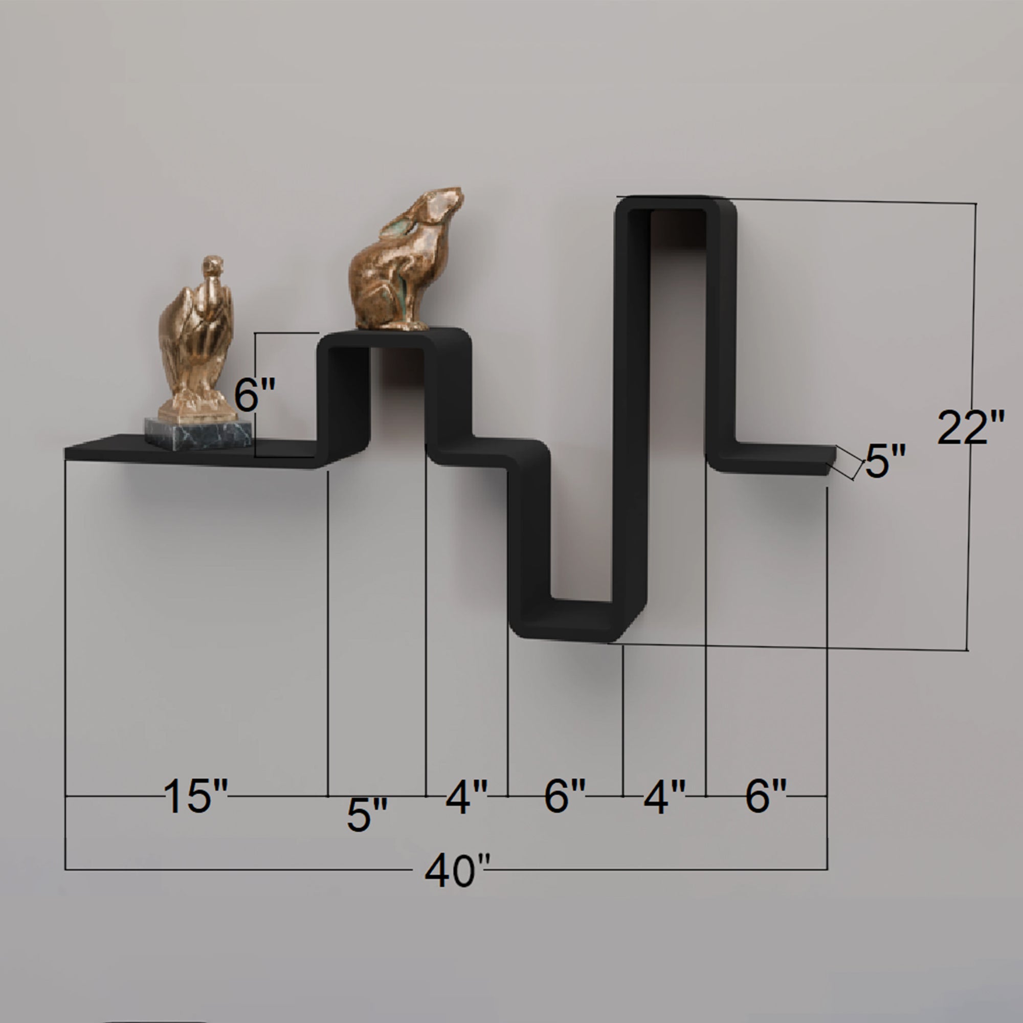 Pulse Shape Hanging Wall Shelf