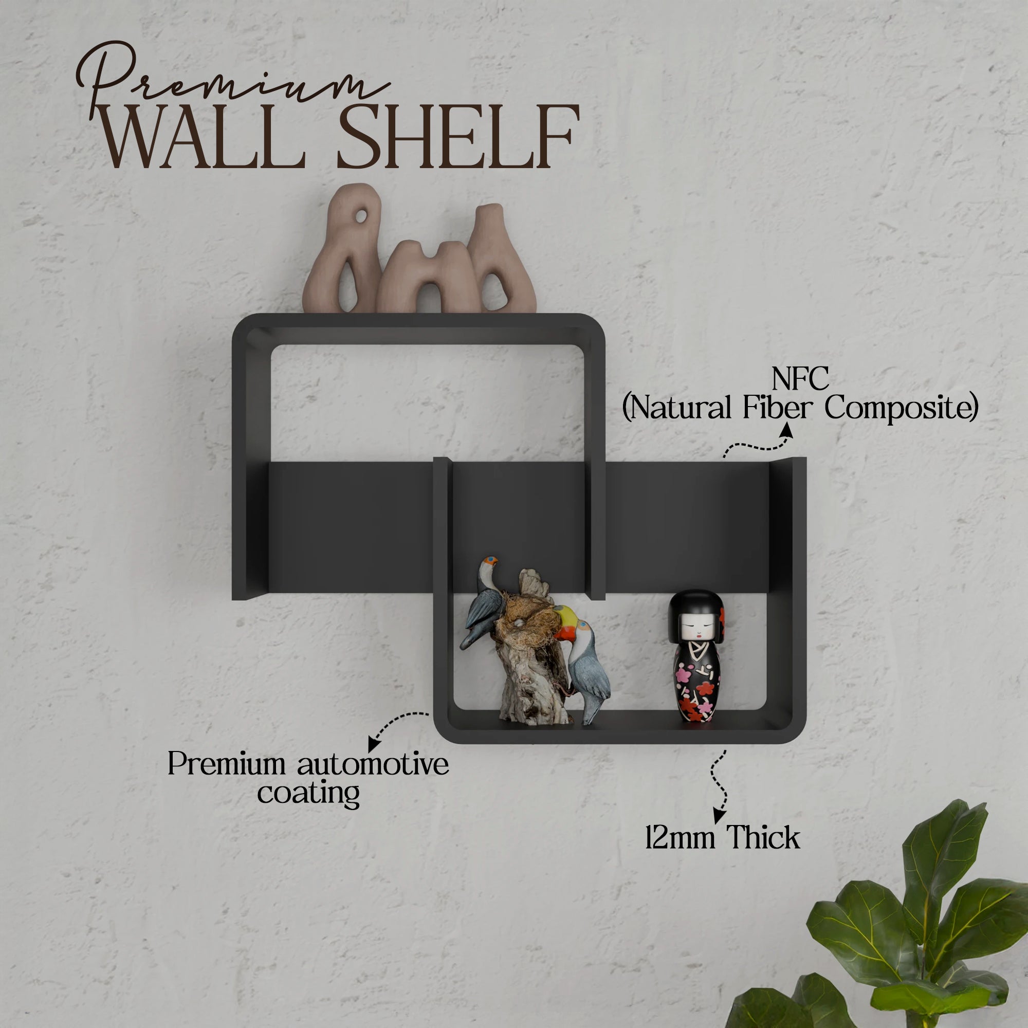 Composite Floating Wall Shelf (W-15” X H-20”)