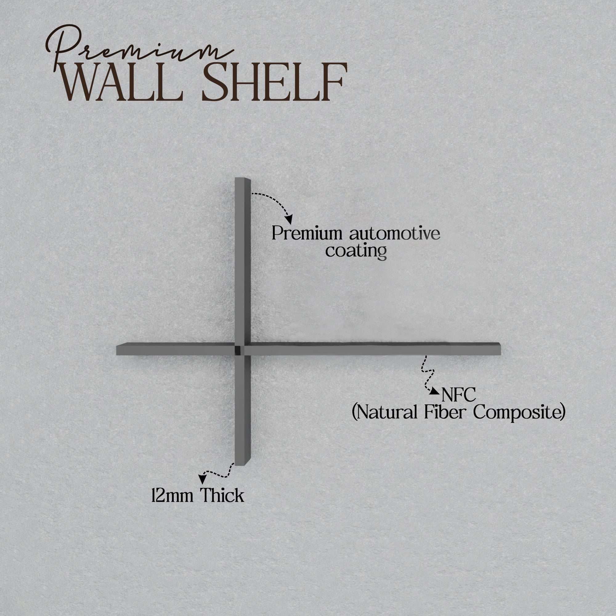 Metafurn Intersection Floating Wall Shelf – NFC Cross-Pattern Floating Shelf for Modern Wall Decor