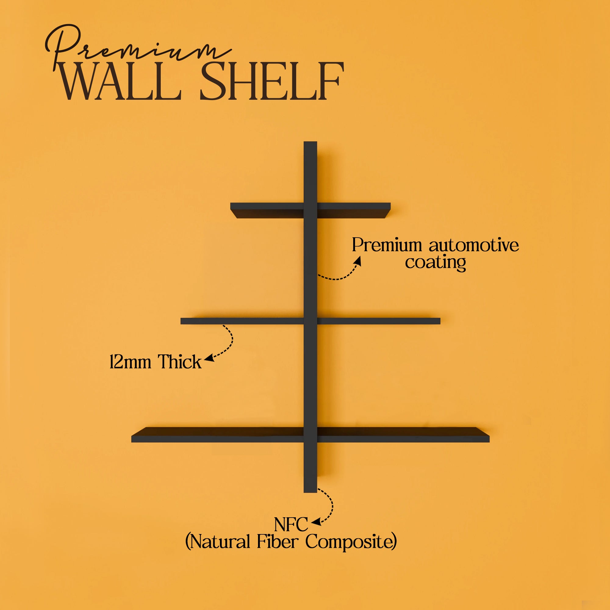 Metafurn T-Bar Wall Shelf – NFC T-Bar Floating Shelf for Modern Wall Decor