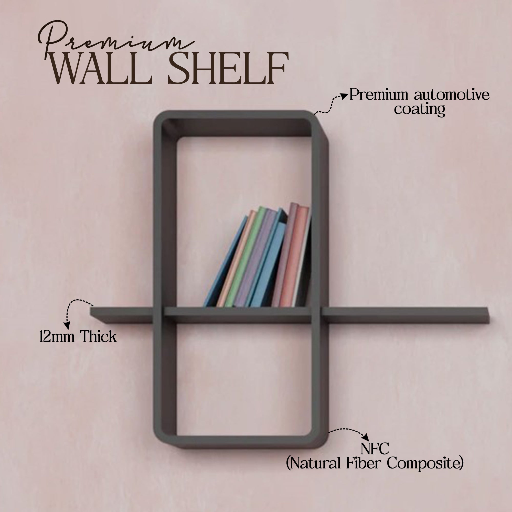 Metafurn Offset Wall Shelf – NFC Offset Floating Shelf for Modern Wall Decor