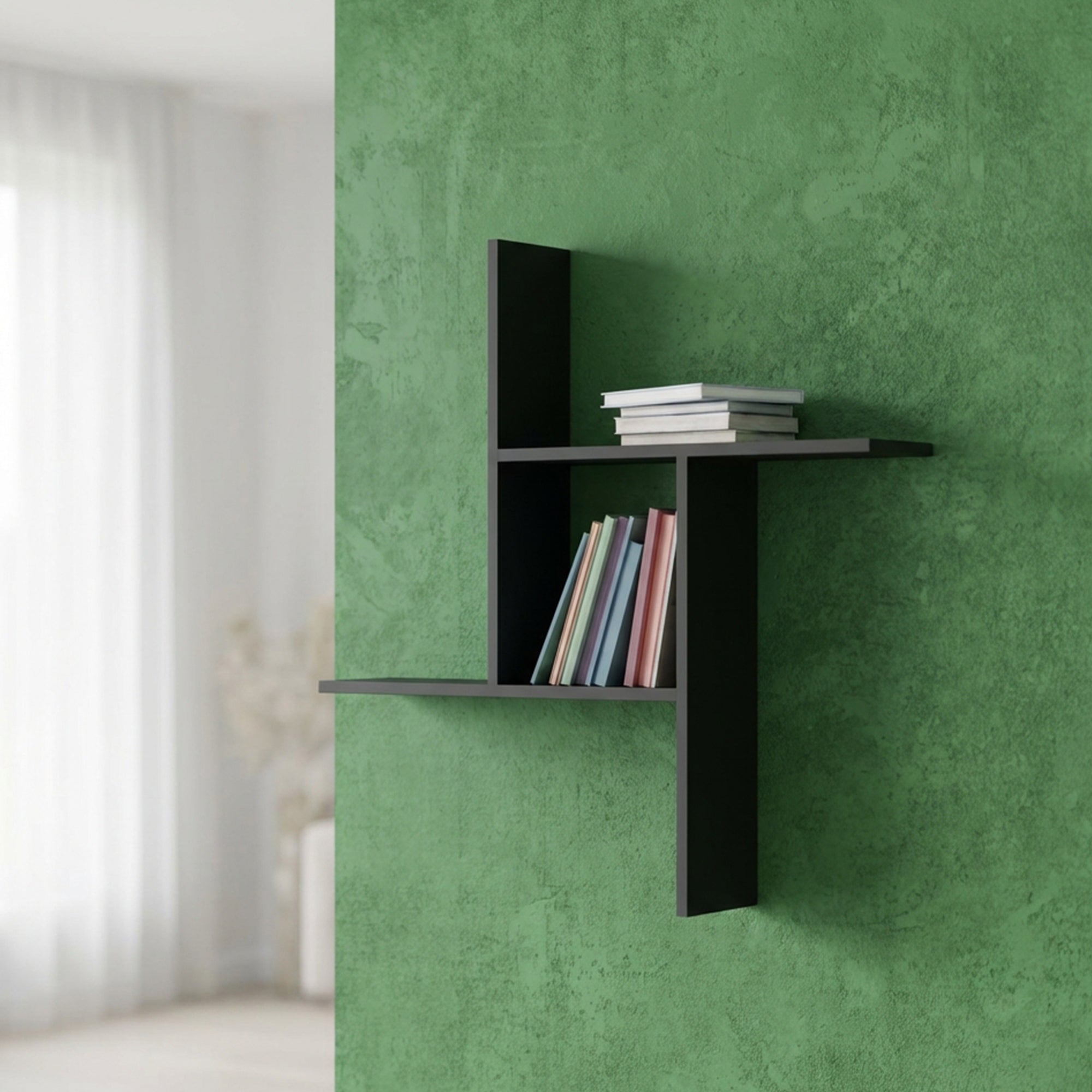 Metafurn Cubic Wall Shelf – NFC Wall Mounted Hashtag Floating Shelf for Living Room and Kitchen
