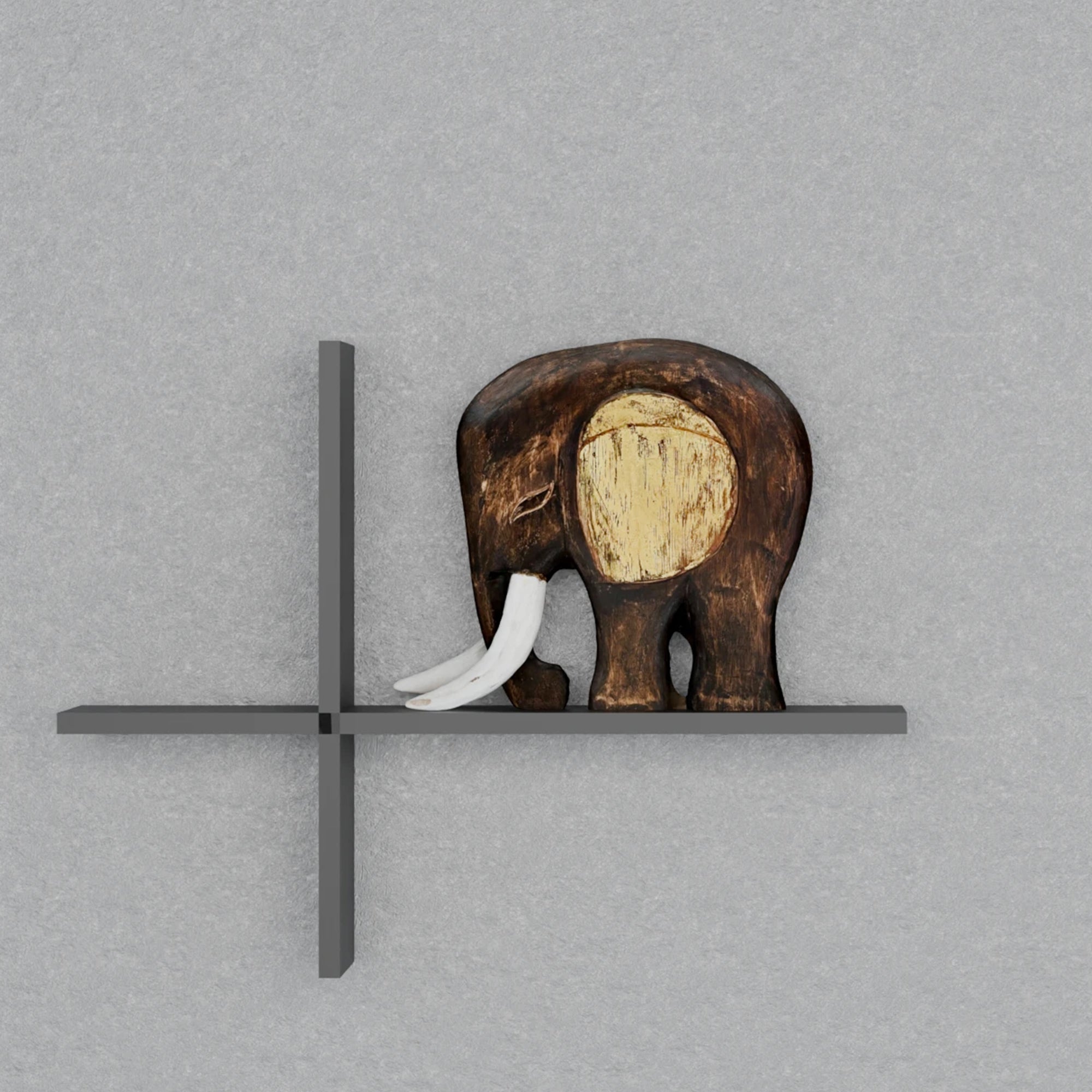 Metafurn Intersection Floating Wall Shelf – NFC Wall Mounted Cross-Pattern Floating Shelf for Living Room and Kitchen