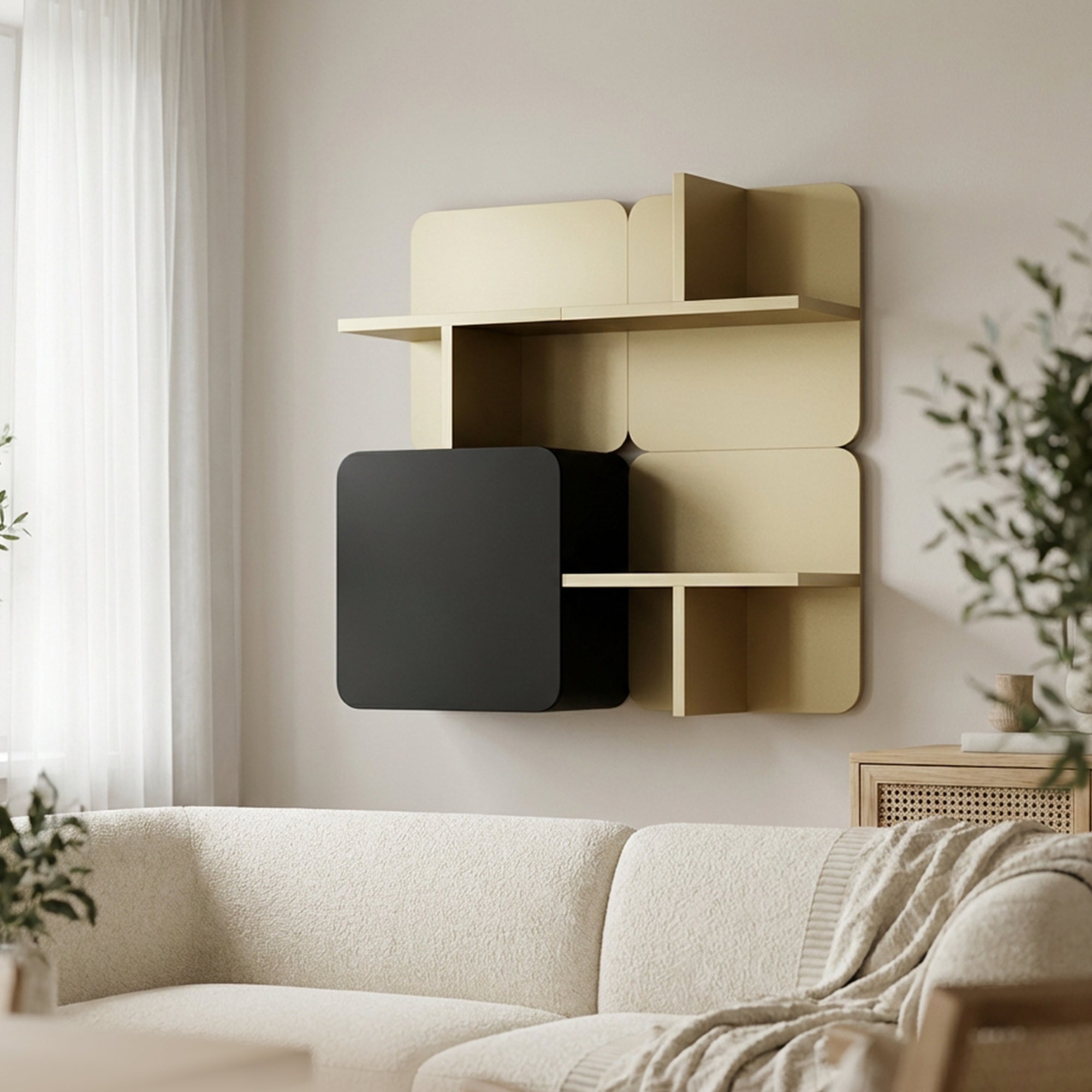 Panel Grid Wall Shelf