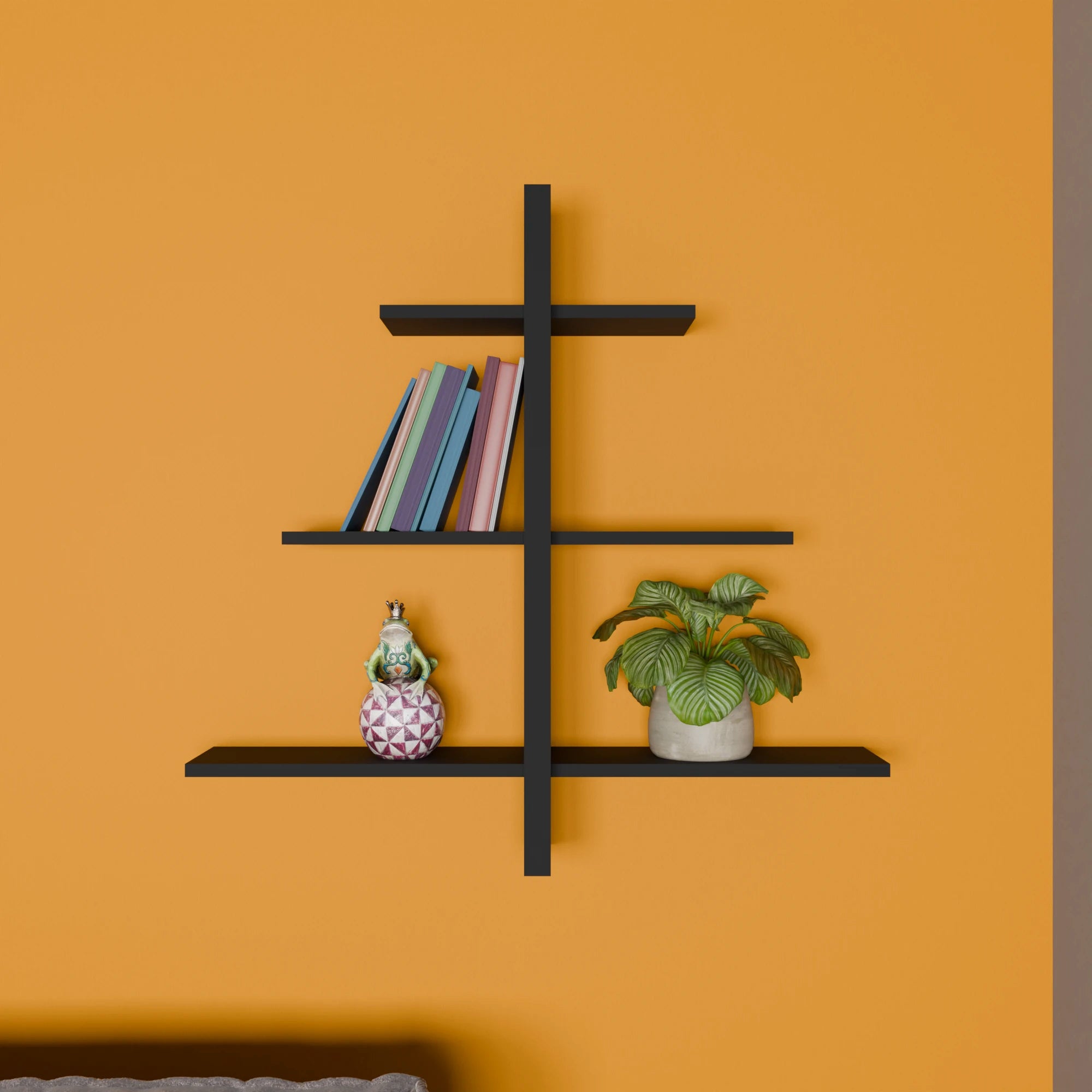 Metafurn T-Bar Wall Shelf – Modern NFC T-Bar Wall Mounted Shelf for Interiors