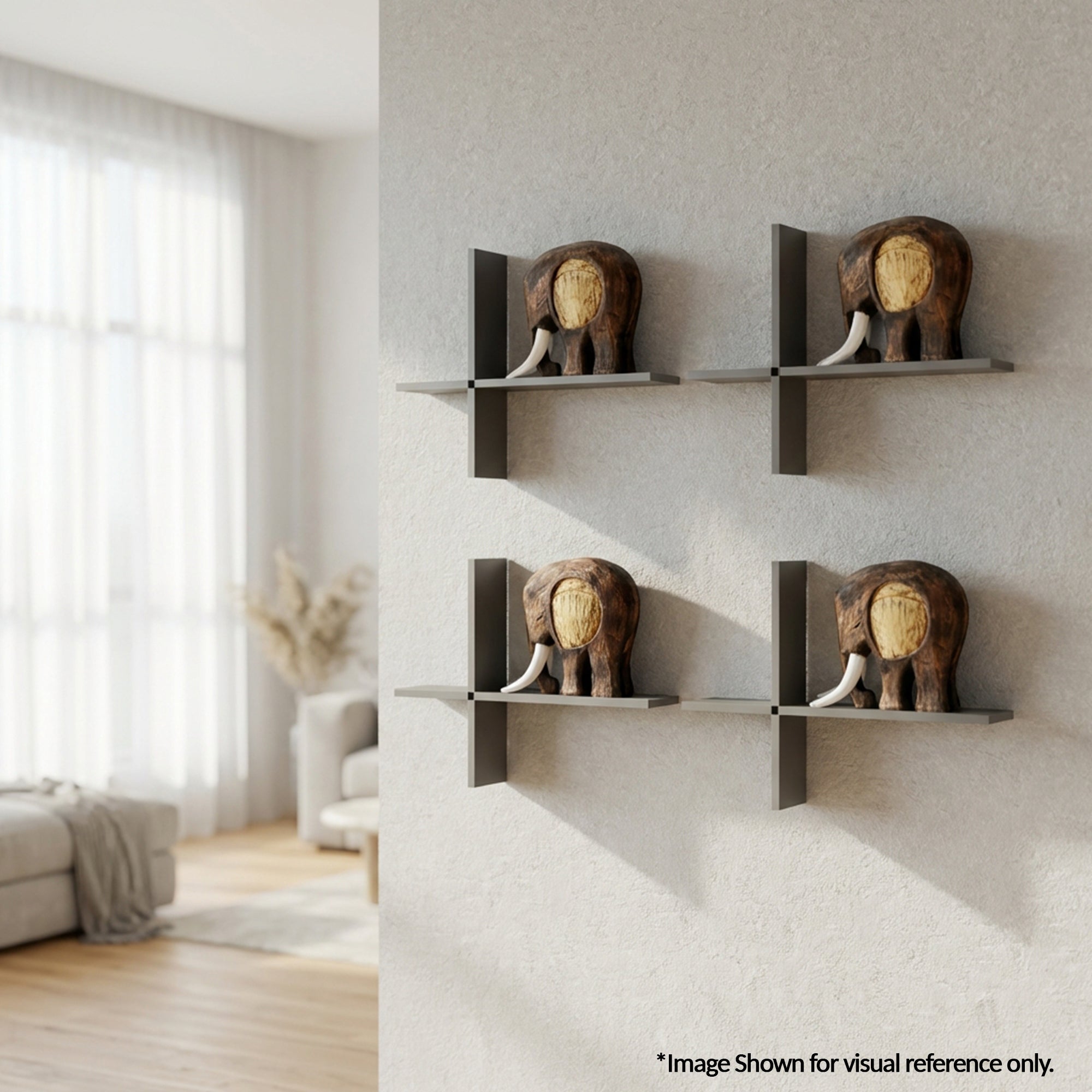 Metafurn Intersection Floating Wall Shelf – NFC Cross-Pattern Floating Storage Shelf for Home Decor