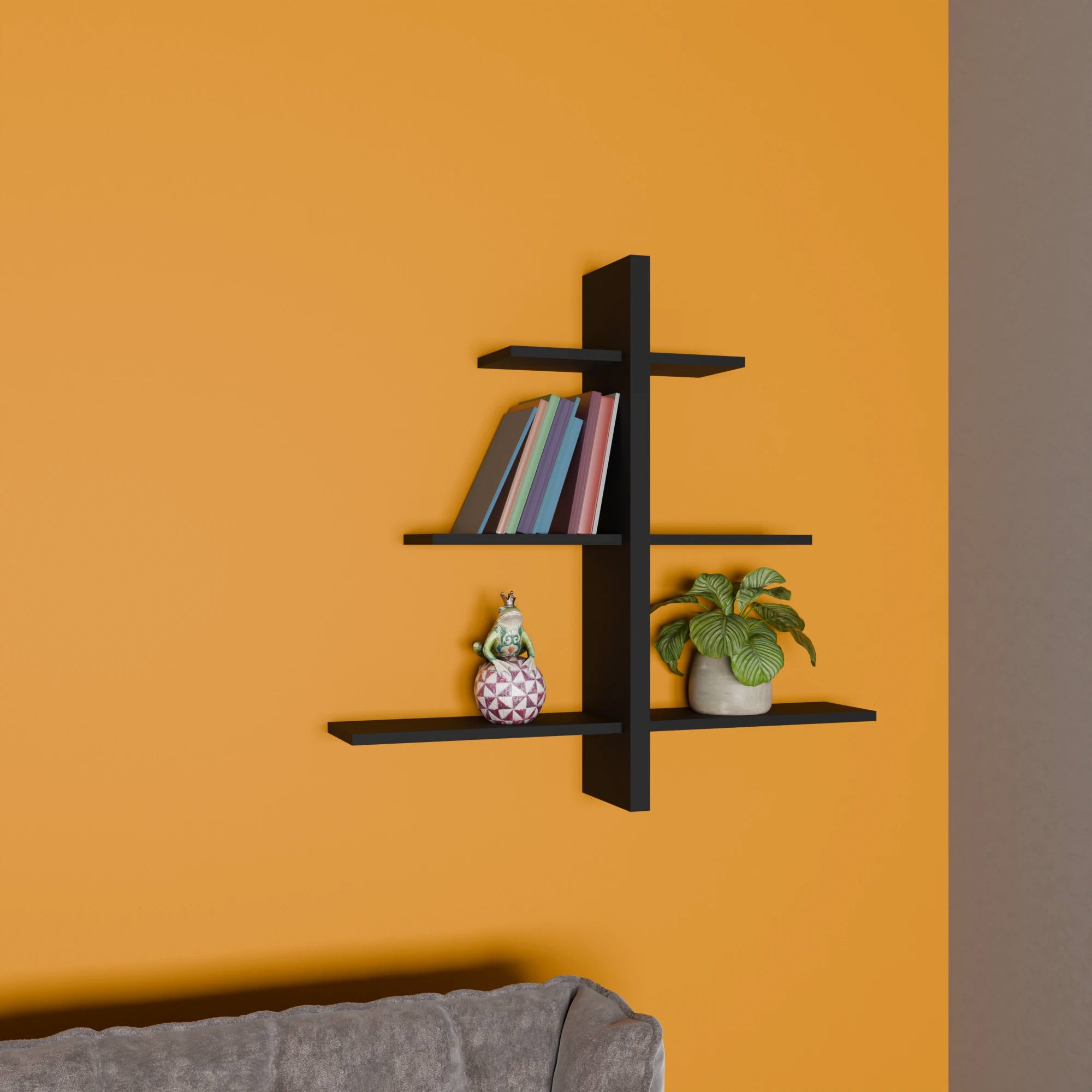 Metafurn T-Bar Wall Shelf – NFC T-Bar Floating Storage Shelf for Home Decor