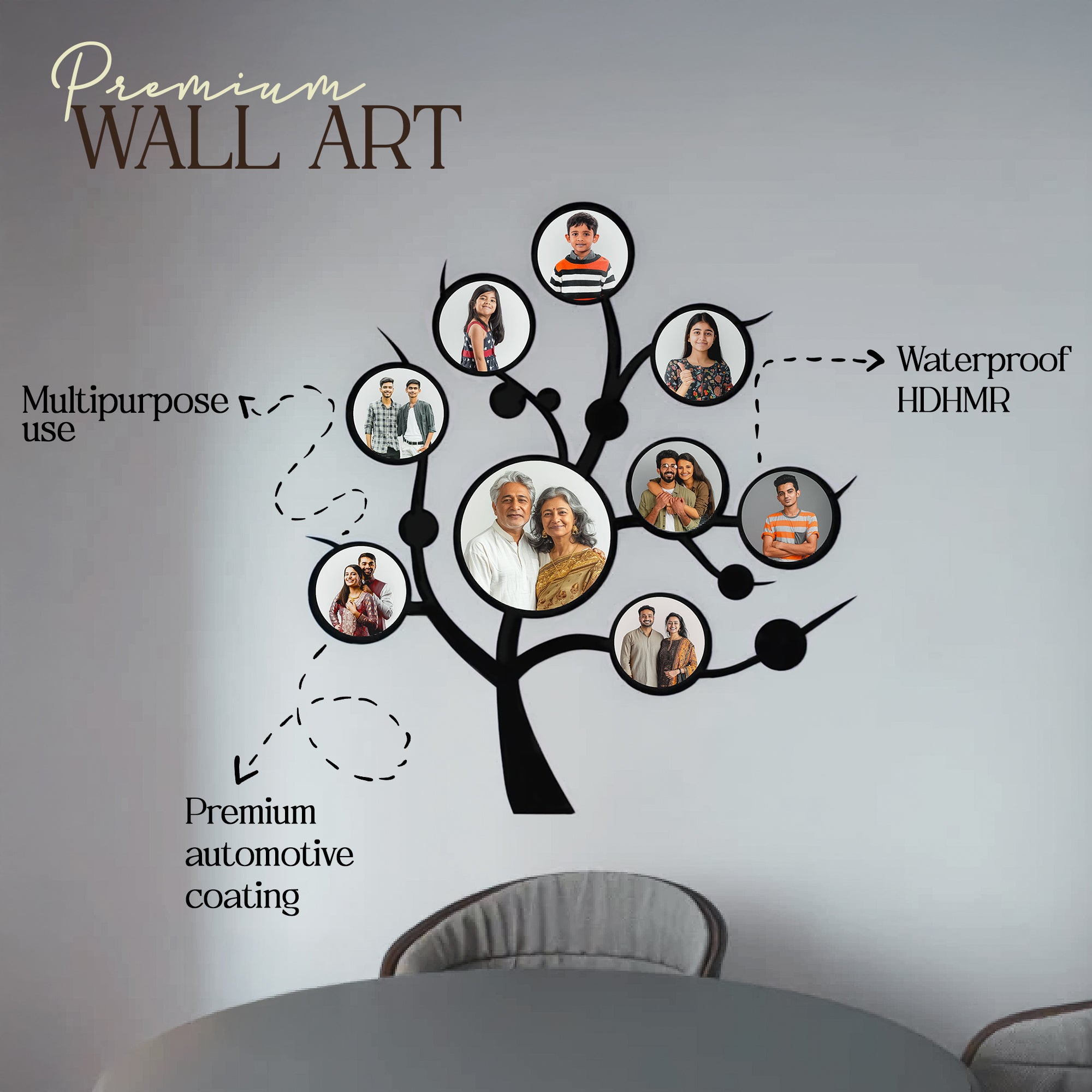 Family Bond Tree Wall Art wooden design – HDHMR premium family tree decor for living room and home interiors
