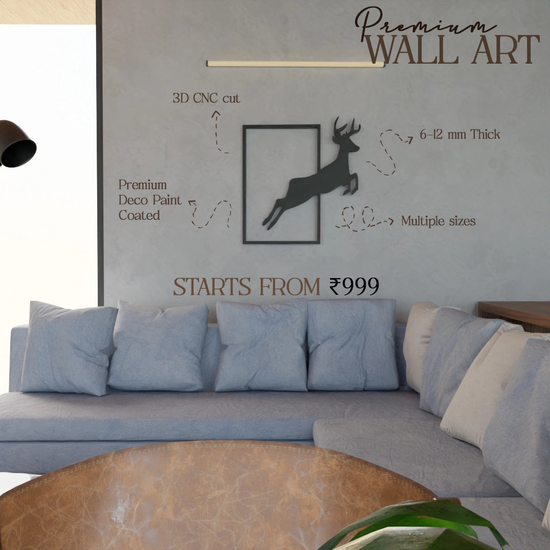 Running deer wall art